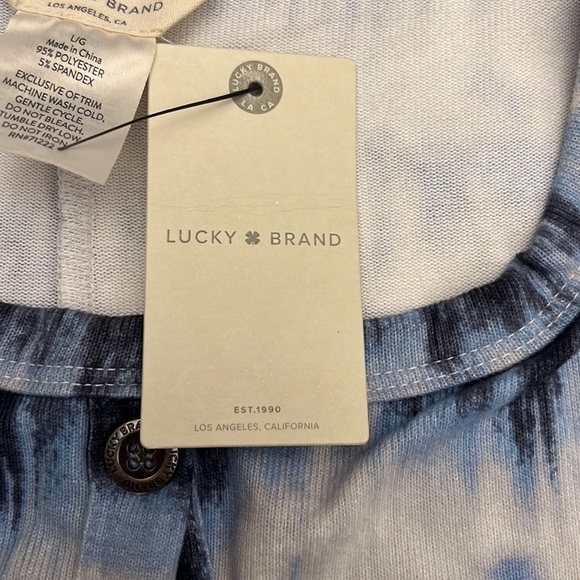 Lucky Brand Tie Dye Long Johns Pajamas Size Large NEW NWT - Picture 5 of 11